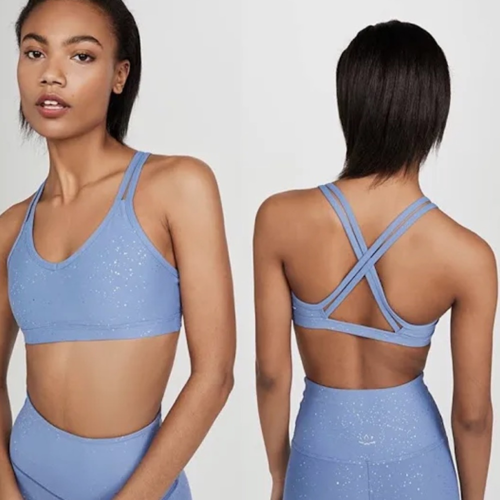 Beyond Yoga Blue & Silver Sports Bra SZ M NWT